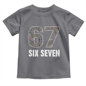Funny 67 Six Seven Italian Brainrot Gen Alpha Meme Toddler T Shirt TS11 Charcoal Print Your Wear