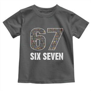 Funny 67 Six Seven Italian Brainrot Gen Alpha Meme Toddler T Shirt TS11 Dark Heather Print Your Wear