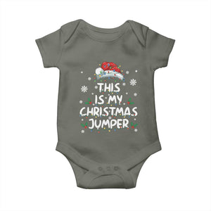 Funny British Christmas Baby Onesie This Is My Christmas Jumper TS11 Military Green Print Your Wear