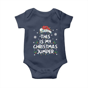 Funny British Christmas Baby Onesie This Is My Christmas Jumper TS11 Navy Print Your Wear