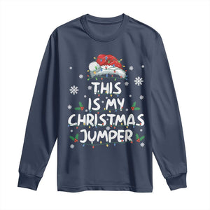 Funny British Christmas Long Sleeve Shirt This Is My Christmas Jumper TS11 Navy Print Your Wear
