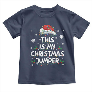 Funny British Christmas Toddler T Shirt This Is My Christmas Jumper TS11 Navy Print Your Wear