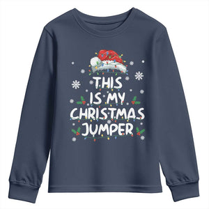 Funny British Christmas Youth Sweatshirt This Is My Christmas Jumper TS11 Navy Print Your Wear