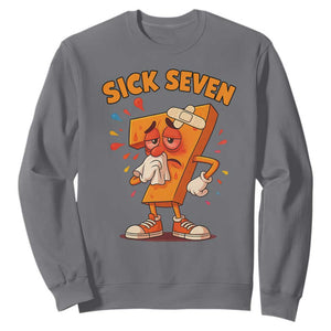 Funny Sick Seven 67 Meme Sweatshirt Six Seven Wordplay TS11 Charcoal Print Your Wear