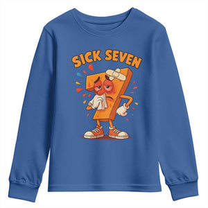 Funny Sick Seven 67 Meme Youth Sweatshirt Six Seven Wordplay TS11 Royal Blue Print Your Wear