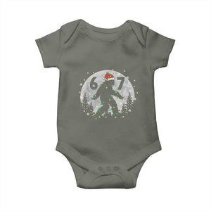 Funny Bigfoot 67 Christmas Night Stroll Moon Sasquatch Baby Onesie TS11 Military Green Print Your Wear