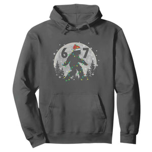 Funny Bigfoot 67 Christmas Night Stroll Moon Sasquatch Hoodie TS11 Dark Heather Print Your Wear
