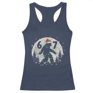 Funny Bigfoot 67 Christmas Night Stroll Moon Sasquatch Racerback Tank Top TS11 Navy Print Your Wear