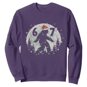 Funny Bigfoot 67 Christmas Night Stroll Moon Sasquatch Sweatshirt TS11 Purple Print Your Wear