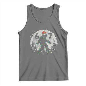 Funny Bigfoot 67 Christmas Night Stroll Moon Sasquatch Tank Top TS11 Black Heather Print Your Wear