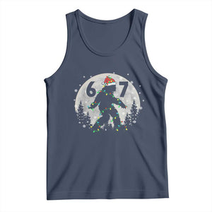 Funny Bigfoot 67 Christmas Night Stroll Moon Sasquatch Tank Top TS11 Navy Print Your Wear