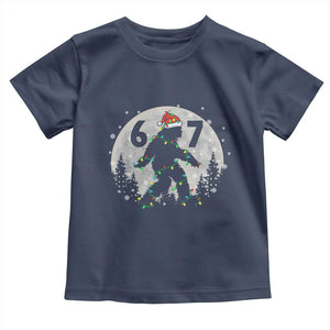 Funny Bigfoot 67 Christmas Night Stroll Moon Sasquatch Toddler T Shirt TS11 Navy Print Your Wear
