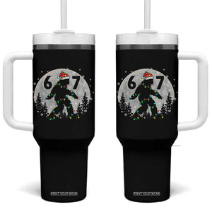 Funny Bigfoot 67 Christmas Night Stroll Moon Sasquatch Tumbler With Handle TS11 One Size: 40 oz Black Print Your Wear