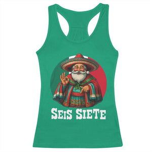 Funny Mexican Christmas 67 Racerback Tank Top Seis Siete Santa In Mexico TS11 Irish Green Print Your Wear