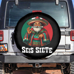 Funny Mexican Christmas 67 Spare Tire Cover Seis Siete Santa In Mexico TS11 No hole Black Print Your Wear