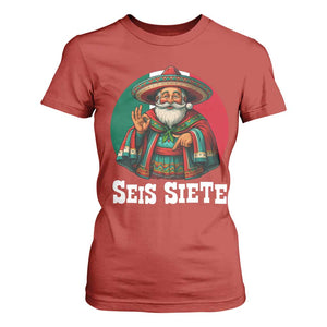 Funny Mexican Christmas 67 T Shirt For Women Seis Siete Santa In Mexico TS11 Red Print Your Wear