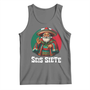 Funny Mexican Christmas 67 Tank Top Seis Siete Santa In Mexico TS11 Black Heather Print Your Wear