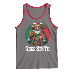 Funny Mexican Christmas 67 Tank Top Seis Siete Santa In Mexico TS11 Deep Heather Red Print Your Wear