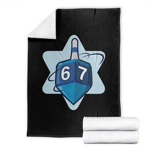 Funny Hanukkah 67 Throw Blanket Six Seven Meme Dreidel Star Of David TS11 Black Print Your Wear