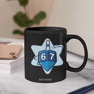 Funny Hanukkah 67 Coffee Mug Six Seven Meme Dreidel Star Of David TS11 Print Your Wear