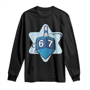 Funny Hanukkah 67 Long Sleeve Shirt Six Seven Meme Dreidel Star Of David TS11 Black Print Your Wear