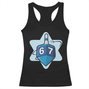 Funny Hanukkah 67 Racerback Tank Top Six Seven Meme Dreidel Star Of David TS11 Black Print Your Wear