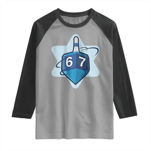 Funny Hanukkah 67 Raglan Shirt Six Seven Meme Dreidel Star Of David TS11 Sport Gray Black Print Your Wear
