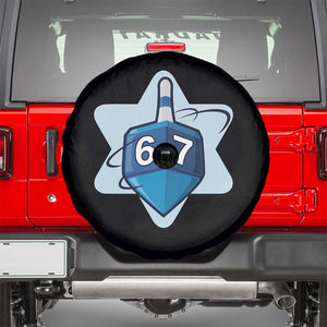 Funny Hanukkah 67 Spare Tire Cover Six Seven Meme Dreidel Star Of David TS11 Black Print Your Wear