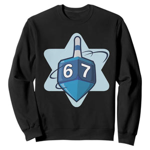 Funny Hanukkah 67 Sweatshirt Six Seven Meme Dreidel Star Of David TS11 Black Print Your Wear
