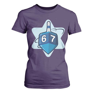 Funny Hanukkah 67 T Shirt For Women Six Seven Meme Dreidel Star Of David TS11 Purple Print Your Wear