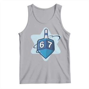 Funny Hanukkah 67 Tank Top Six Seven Meme Dreidel Star Of David TS11 Athletic Heather Print Your Wear