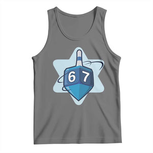 Funny Hanukkah 67 Tank Top Six Seven Meme Dreidel Star Of David TS11 Black Heather Print Your Wear