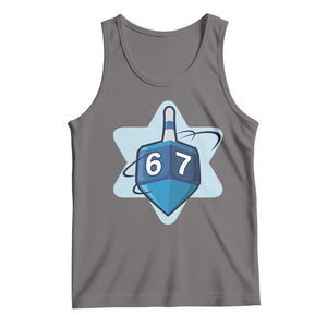 Funny Hanukkah 67 Tank Top Six Seven Meme Dreidel Star Of David TS11 Deep Heather Print Your Wear