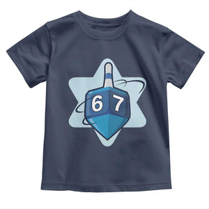 Funny Hanukkah 67 Toddler T Shirt Six Seven Meme Dreidel Star Of David TS11 Navy Print Your Wear