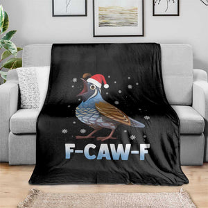 Funny F Caw F Quail Christmas Throw Blanket Cartoon Quail Bird Santa Hat Poultry Humor TS11 Print Your Wear