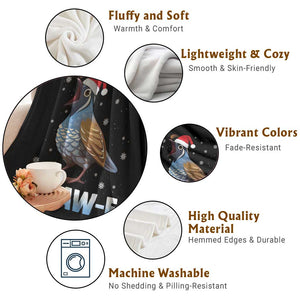 Funny F Caw F Quail Christmas Throw Blanket Cartoon Quail Bird Santa Hat Poultry Humor TS11 Print Your Wear