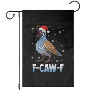 Funny F Caw F Quail Christmas Garden Flag Cartoon Quail Bird Santa Hat Poultry Humor TS11 Black Print Your Wear