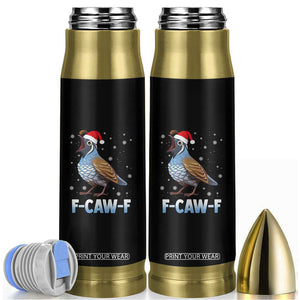 Funny F Caw F Quail Christmas Bullet Tumbler Cartoon Quail Bird Santa Hat Poultry Humor TS11 Black Print Your Wear