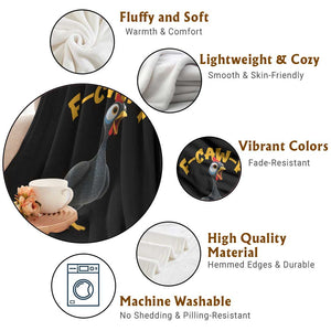 Funny F Caw F Guinea Fowl Throw Blanket Cartoon Guinea Bird Poultry Humor TS11 Print Your Wear