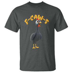 Funny F Caw F Guinea Fowl T Shirt Cartoon Guinea Bird Poultry Humor TS11 Dark Heather Print Your Wear