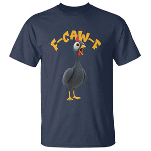 Funny F Caw F Guinea Fowl T Shirt Cartoon Guinea Bird Poultry Humor TS11 Navy Print Your Wear