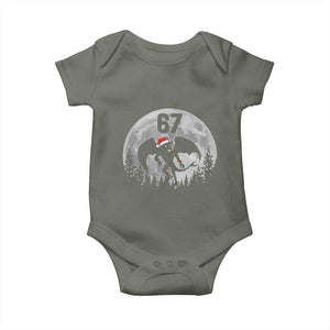 Funny Jersey Devil 67 Christmas Santa Hat Moon Night Stroll Baby Onesie TS11 Military Green Print Your Wear