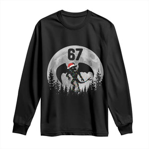 Funny Jersey Devil 67 Christmas Santa Hat Moon Night Stroll Long Sleeve Shirt TS11 Black Print Your Wear