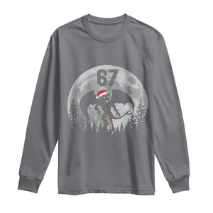 Funny Jersey Devil 67 Christmas Santa Hat Moon Night Stroll Long Sleeve Shirt TS11 Charcoal Print Your Wear