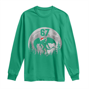 Funny Jersey Devil 67 Christmas Santa Hat Moon Night Stroll Long Sleeve Shirt TS11 Irish Green Print Your Wear