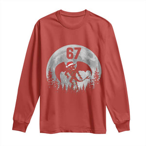 Funny Jersey Devil 67 Christmas Santa Hat Moon Night Stroll Long Sleeve Shirt TS11 Red Print Your Wear