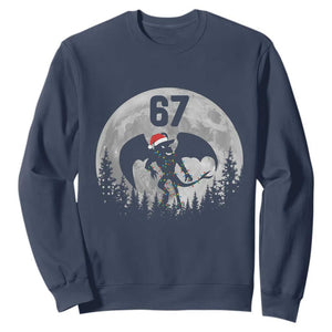 Funny Jersey Devil 67 Christmas Santa Hat Moon Night Stroll Sweatshirt TS11 Navy Print Your Wear