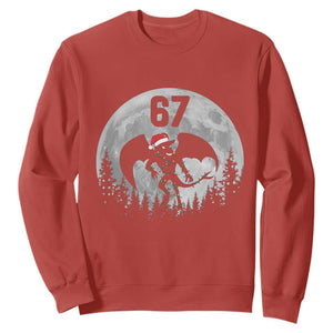 Funny Jersey Devil 67 Christmas Santa Hat Moon Night Stroll Sweatshirt TS11 Red Print Your Wear