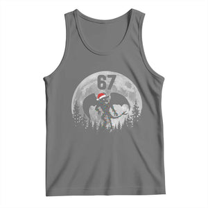 Funny Jersey Devil 67 Christmas Santa Hat Moon Night Stroll Tank Top TS11 Black Heather Print Your Wear