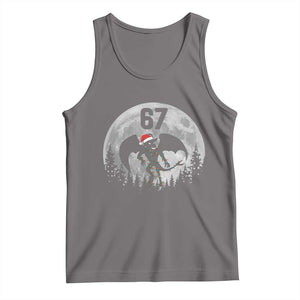 Funny Jersey Devil 67 Christmas Santa Hat Moon Night Stroll Tank Top TS11 Deep Heather Print Your Wear